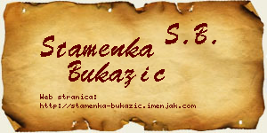 Stamenka Bukazić vizit kartica